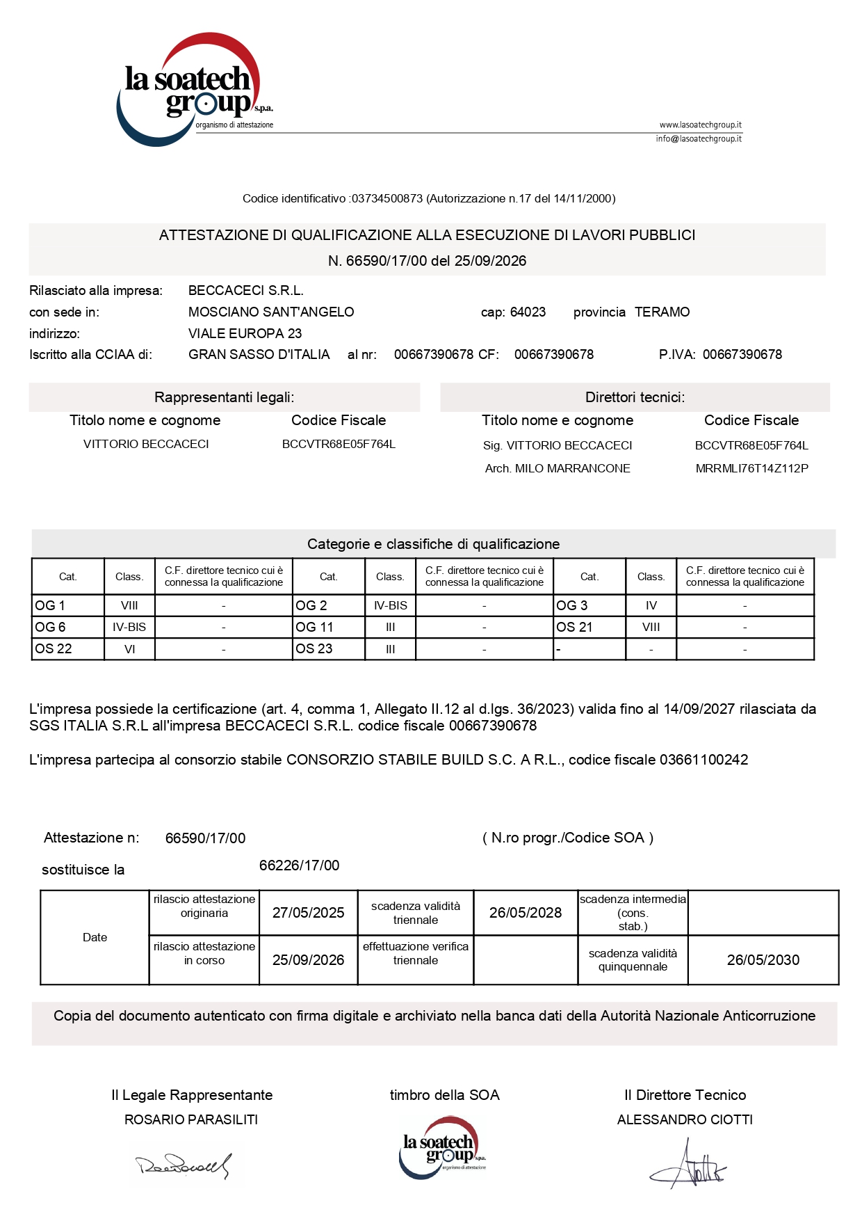 Attestazione SOA — logo certificazione